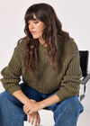 Chunky Cable Knit Jumper, Khaki, large