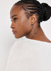 Textured Knit Lightweight Jumper, White, large