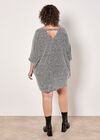 Curve Boucle Cocoon Mini Dress, Black, large
