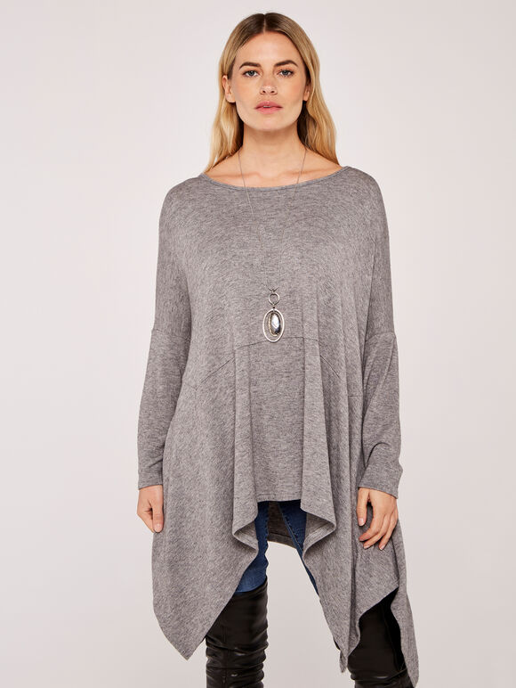 Extreme Hankyhem Long Sleeve Top, Grey, large