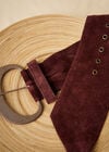 Wide Leather Waist Belt, Brown, large