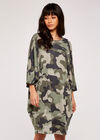 Camouflage Cozy Cocoon Dress, Green, large