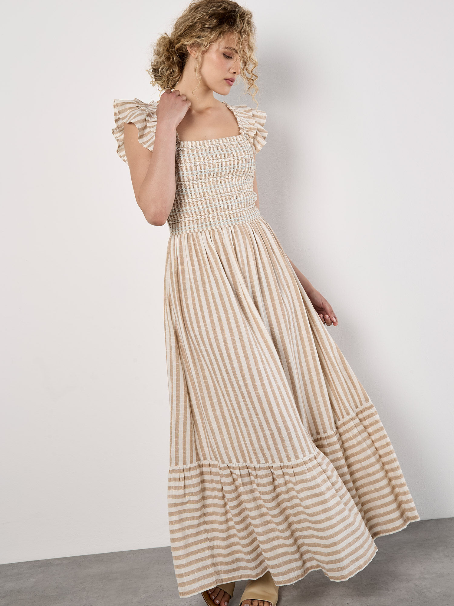 Stripe Sparkle Maxi Dress | Apricot Clothing
