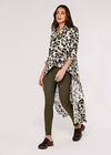 Paint Splash Extreme Hem Shirt, Khaki, large