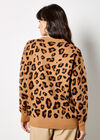 Leopard Print Soft Knit Jumper, Stone, large