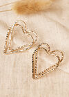 Gold Double Heart Hoop Earrings, Assorted, large