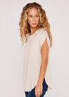 Turn Up Sleeve Top, Stone, large