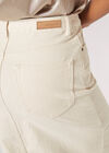 Split Seam Denim Midi Skirt, Cream, large