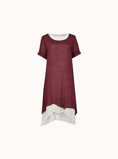 Slub Shimmer Tunic Mini Dress