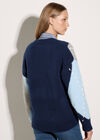 Argyle Diamond Colour Block Jumper, Navy, large