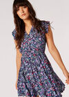 Garden Floral Mini Dress, Navy, large