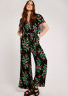 Tropical Floral Jumpsuit, Black, large