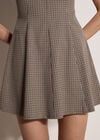Heritage Check Fit And Flare Mini Dress, Brown, large