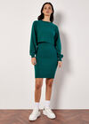 Ribbed Knit Bodycon Midi Dress, Green, large