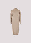 Roll Neck Kntted Midi Dress, Stone, large