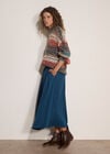 Open Knit Multi-Coloured Oversized Jumper, Teal, large