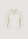 Open Stitch Knitted Top, White, large