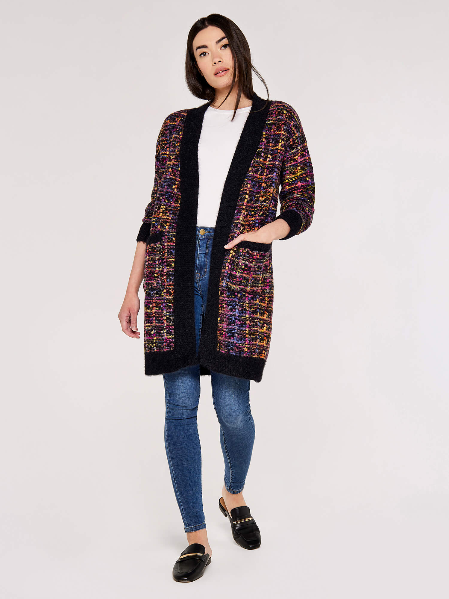 Crosshatch Multicolour Cardigan Apricot Clothing