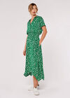 Dot Smock Midi Dress, Green, large