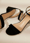 Strappy Block Heel Sandals, Black, large