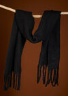 Soft Boucle Knit Scarf, Black, large