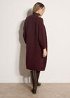 Chunky Cable Knit Longline Cardigan, Plum, large