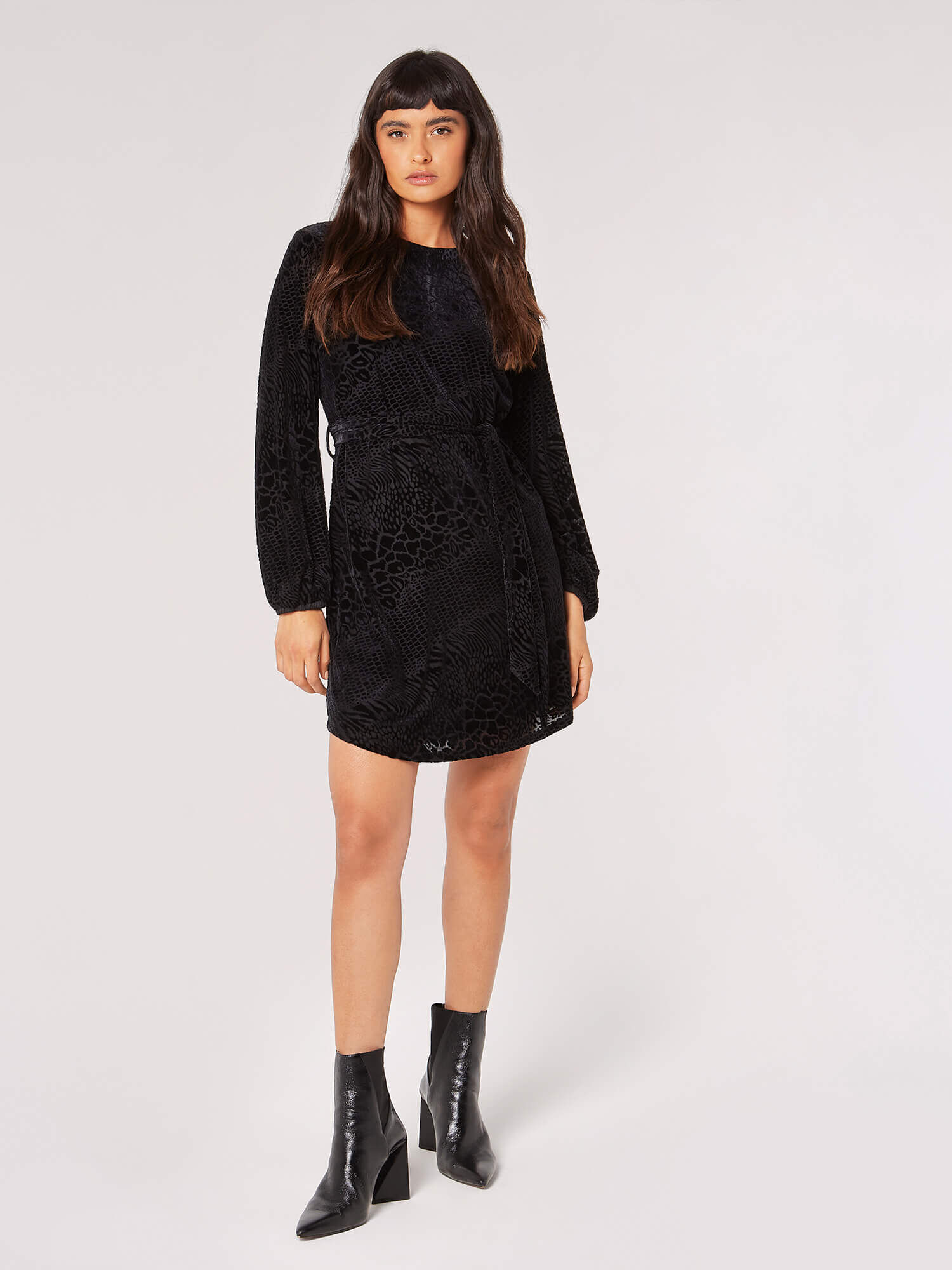New look velvet sales burnout tunic dress
