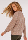 Flecked Ribbed Knit Jumper, Pink, large