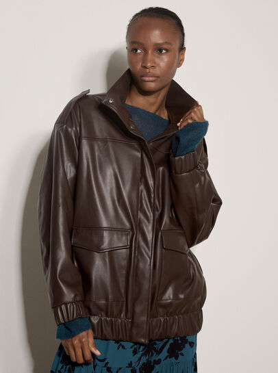 Oversized Faux Leather Jacket
