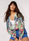 Tropical Crop Tie Blouse, Cream, large