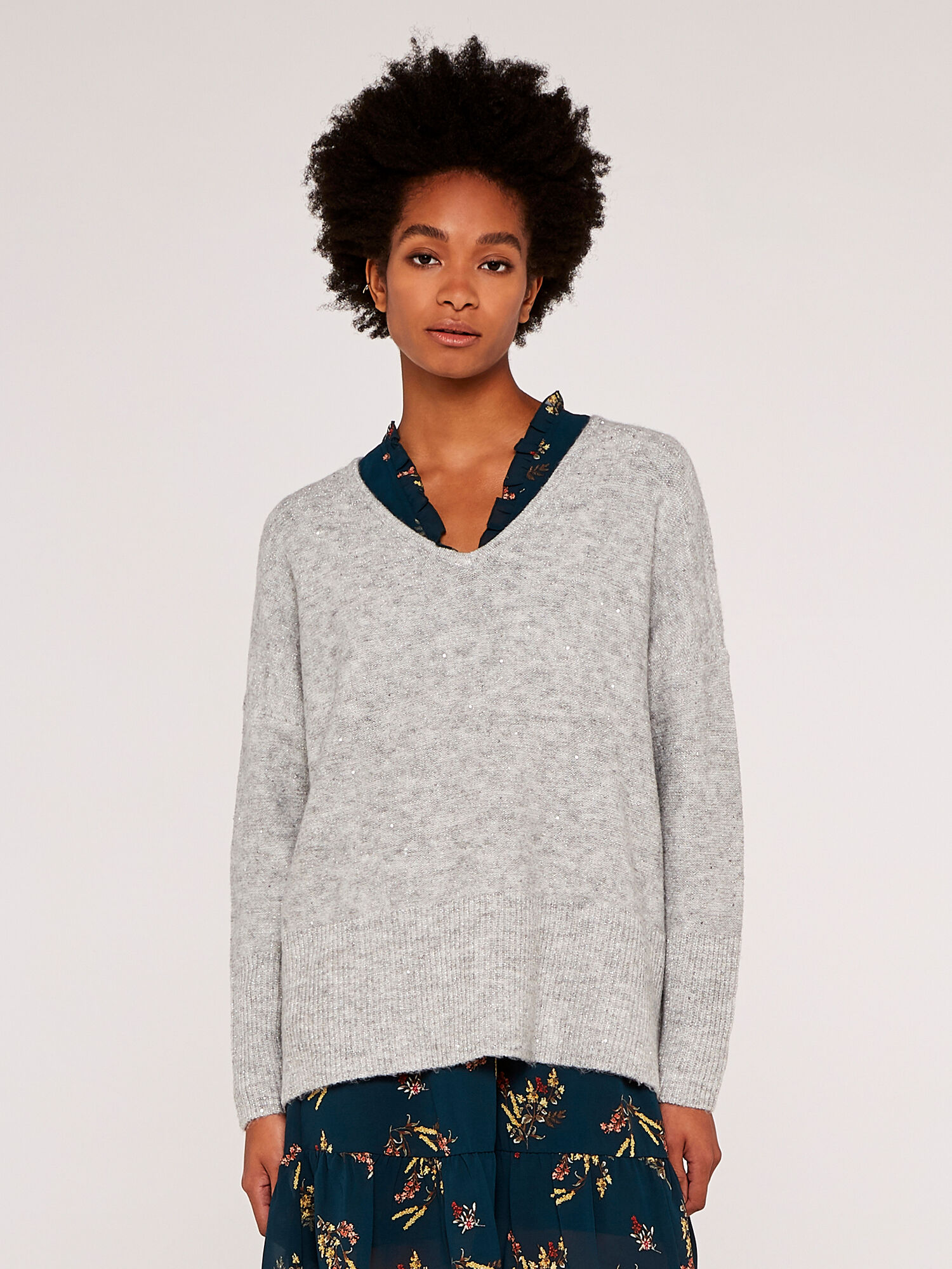 Silver lurex sweater on sale