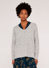 Lurex Sequin Jumper, Light Grey / Silver, large