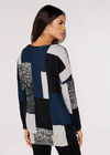 Colourblock Oversized Top, Navy, large