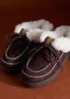 Sherpa-Lined Slip-On Moccasins, Brown, large