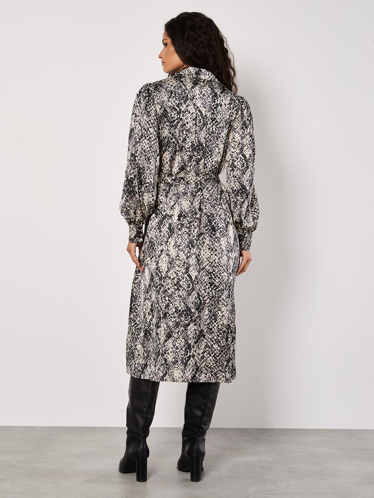 Grey snake print midi dress outlet