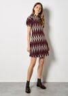 Chevron Knit Mini Dress, Burgundy, large