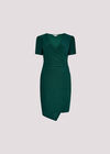 Metallic Bodycon Wrap Mini Dress, Green, large