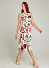 Rose Print Skater Dress, Cream, large