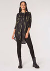 Brushstroke Knitted Longline Top, Black, large