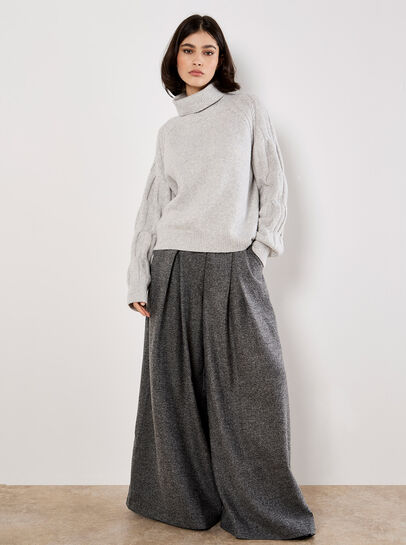 Cable Knit Roll Neck Jumper