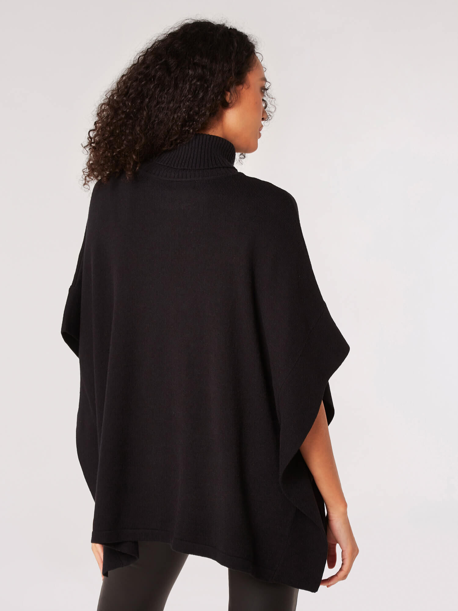 Oversized Pointelle Cape Jumper Apricot Clothing