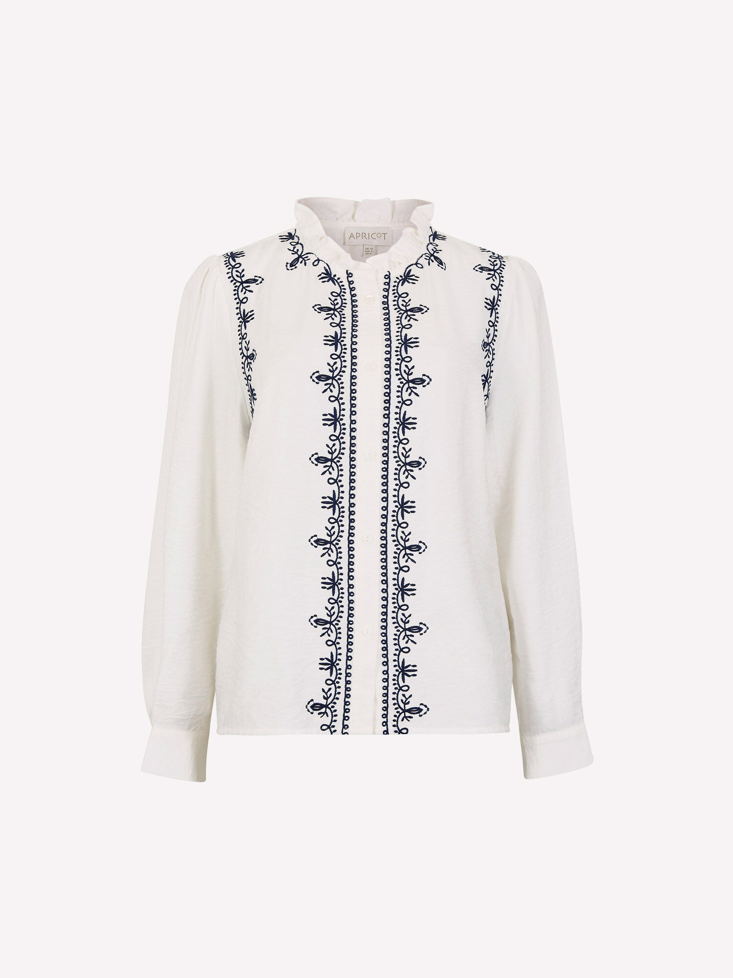 Ruffle Collar Embroidered Blouse | Apricot Clothing