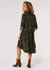 Diamond Print Shirt Mini Dress, Khaki, large