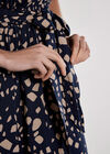 Scattered Squares Shirt Midi Dress, Navy, large