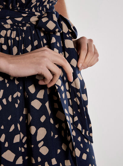 Scattered Squares Shirt Midi Dress