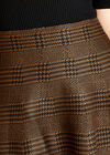 Check Flare Knitted Skirt, Rust, large