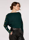 Button Detail Jumper, Green, large