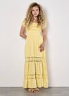 Floral Lace Milkmaid Maxi Dress, Yellow, large