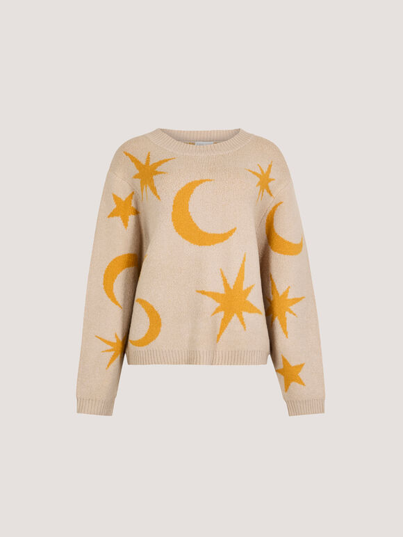 Constellation Soft Knit Jumper, Stone, large