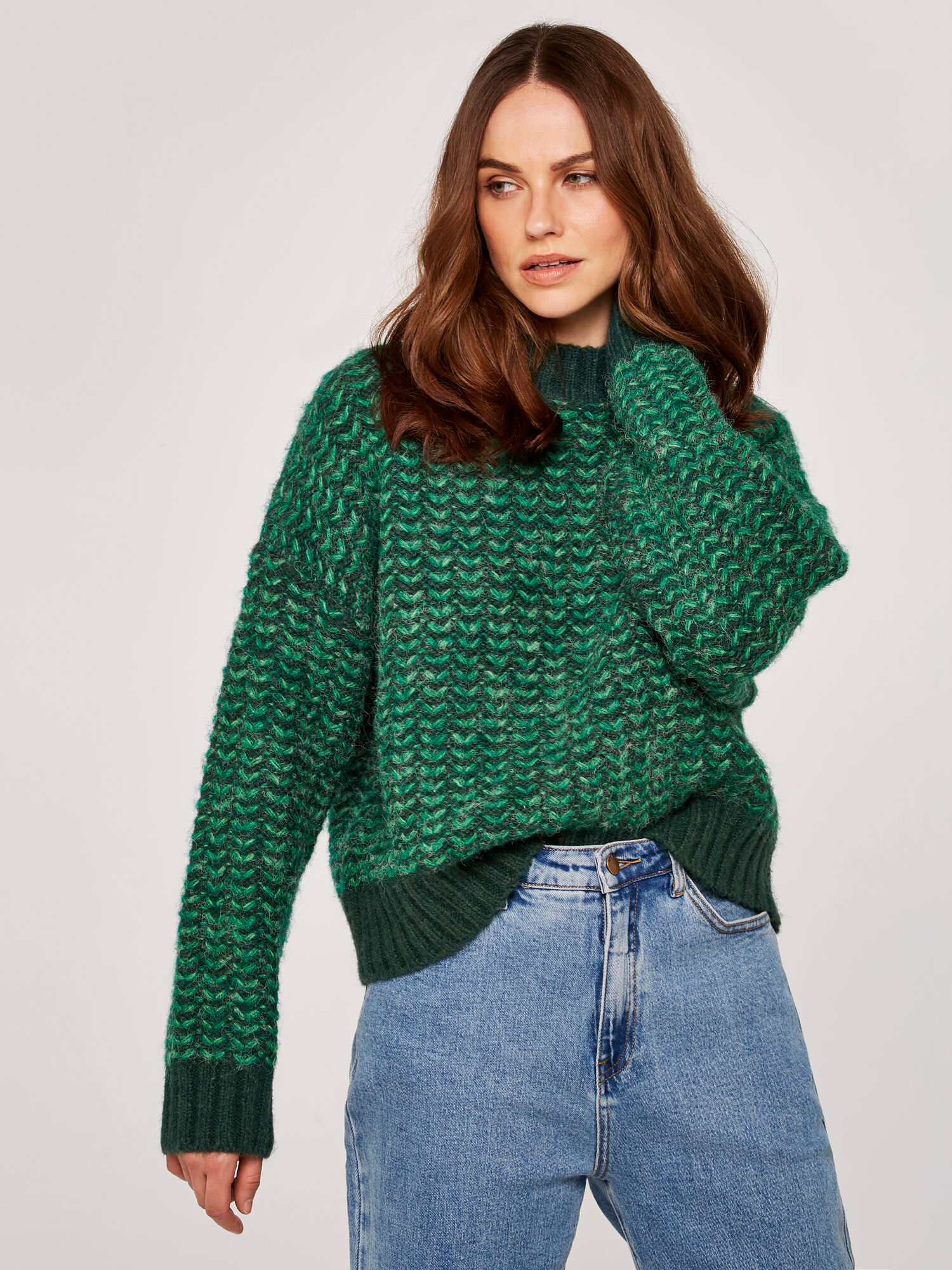 Chunky cheap green jumper